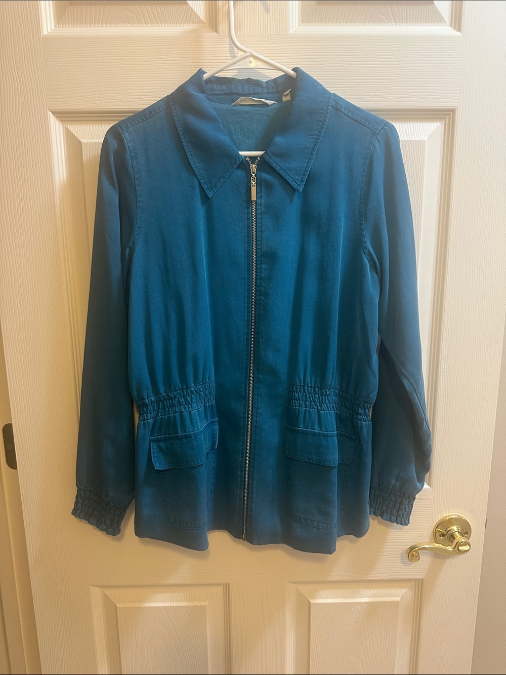 Women's Teal Zip-Front Lightweight Jacket